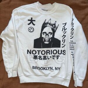 The Notorious B.I.G. Brooklyn NY Graphic Print Crewneck Sweater Womens Small